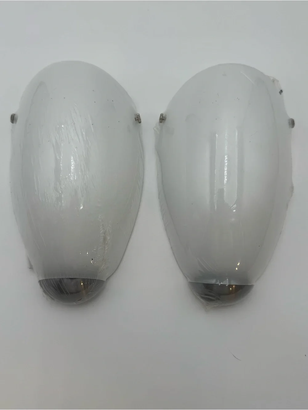 New IKEA SANTIR Wall Sconce Light Fixture Frosted Glass Nickel Set of 2